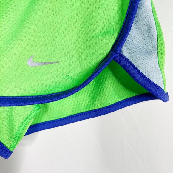 Nike Womens Small S Cool Mesh Training Shorts Electric Green Blue Workout Liner - Picture 5 of 10